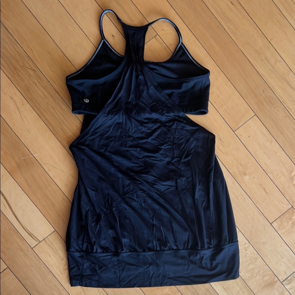 Lululemon Athletica Black Fitted Cut Out Tank Top